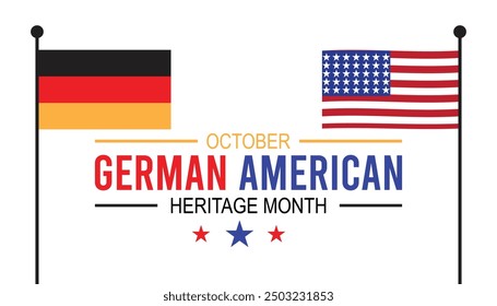 German-American Heritage Month is observed every year on October. Holiday concept background, placard, banner design template Vector illustration background design.