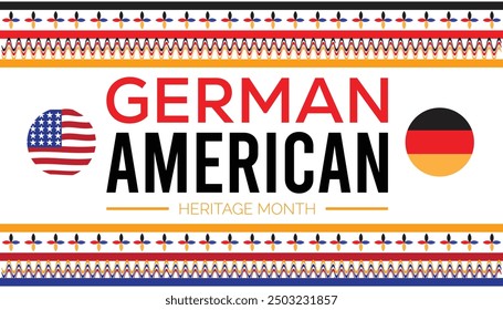 German-American Heritage Month is observed every year on October. Holiday concept background, placard, banner design template Vector illustration background design.