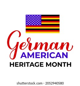German-American Heritage Month typography poster. Annual event in United States celebrated in October. Vector template for banner, flyer, sticker, etc.