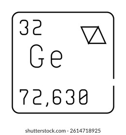 germanium chemical element line icon vector. germanium chemical element sign. isolated contour symbol black illustration