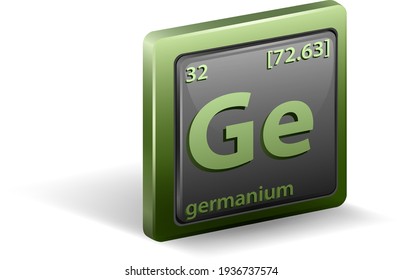 Germanium chemical element. Chemical symbol with atomic number and atomic mass. illustration