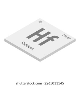 Germanium, Ge, gray 3D isometric illustration of periodic table element with name, symbol, atomic number and weight. Metalloid with various industrial uses, such as in semiconductors, fiber optics