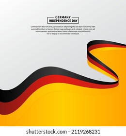 Germans Independence day design with wavy flag in white gradient background. German Independence day vector