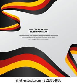 Germans Independence day design with wavy flag isolated on white gradient background. German independence day with wavy flag illustration.
Waving flag German vector illustration.
