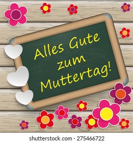 Germant text "Alles Gute zum Muttertag", translate "Happy Mother's Day". Eps 10 vector file.