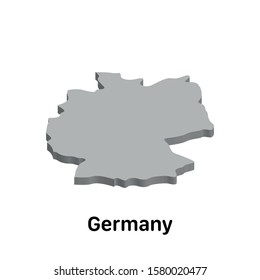 Germany 3d map, perspective illustration vector