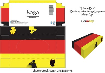 Germany - 3d Mockup tissue box Design concept national flag - ready to print vector.