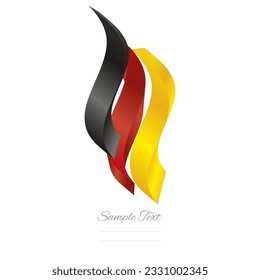 Germany abstract flag logo icon. German 3d flag ribbon banner isolated on white background