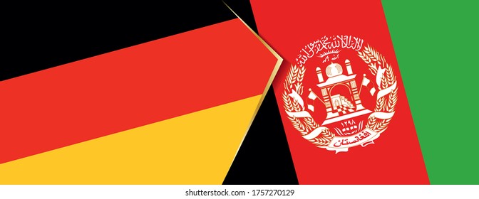 Deutschland und Afghanistan Flaggen, zwei Vektorflaggen Symbol für Beziehung oder Konfrontation.