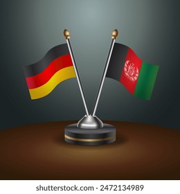 Germany and Afghanistan table flags relation with gradient backgrund. Vector Illustration