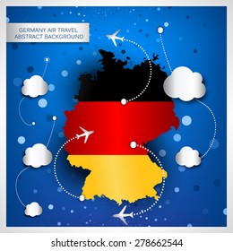 Germany air travel abstract background. Vector illustration.
