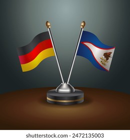 Germany and American Samoa table flags relation with gradient backgrund. Vector Illustration