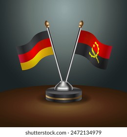 Germany and Angola table flags relation with gradient backgrund. Vector Illustration