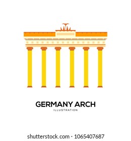 Germany arch illustration symbol object. Flat icon style concept design