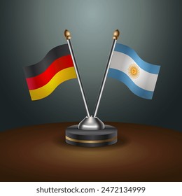 Germany and Argentina table flags relation with gradient backgrund. Vector Illustration