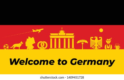 Germany background design. Germany vector traditional symbols and objects.