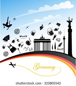 germany background with flag and symbols