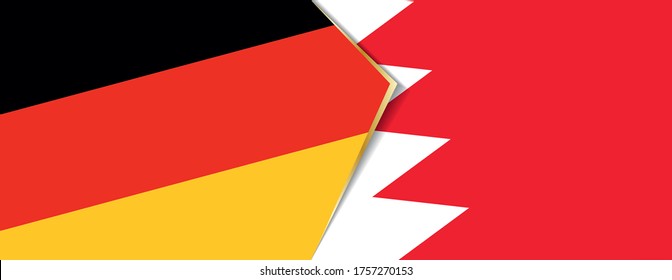 Deutschland und Bahrain-Flaggen, zwei Vektorflaggen Symbol für Beziehung oder Konfrontation.