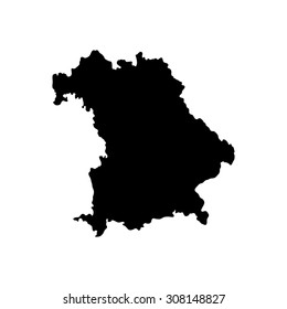 Germany. Bavaria black silhouette. Vector 