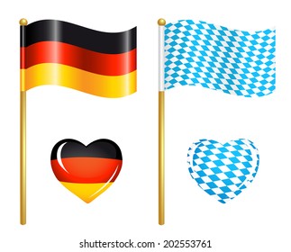 Germany and Bavaria flags icons