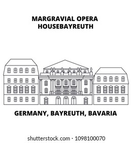 Germany, Bayreuth, Bavaria, Margravial Opera Housebayreuth line icon concept. Germany, Bayreuth, Bavaria, Margravial Opera Housebayreuth linear vector sign, symbol, illustration.