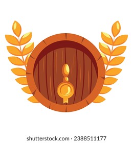germany beer barrel and wheat illustration
