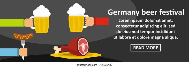 Germany beer festival banner horizontal concept. Flat illustration of germany beer festival banner horizontal vector concept for web