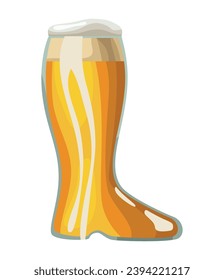 germany beer glass boot shape illustration