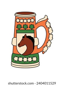 germany beer steins with horse illustration