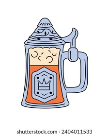 germany beer steins isolated illustration