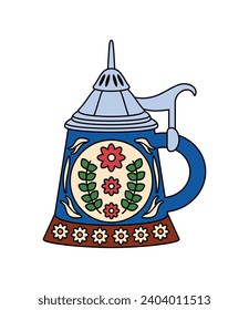 germany beer steins traditional illustration isolated