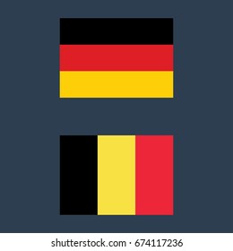 Germany and Belgium flags vector illustration sign symbol