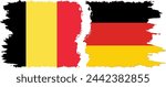 Germany and Belgium grunge flags connection, vector
