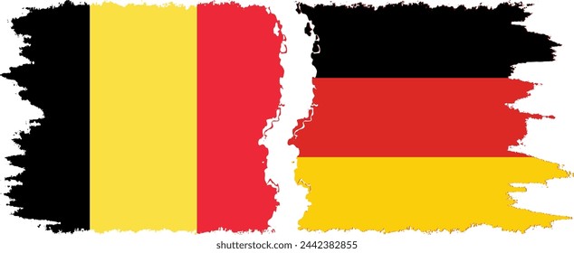 Germany and Belgium grunge flags connection, vector svg
