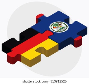 Germany and Belize Flags in puzzle  isolated on white background