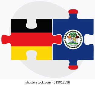 Germany and Belize Flags in puzzle  isolated on white background