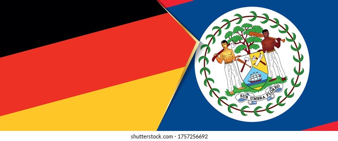 Germany and Belize flags, two vector flags symbol of relationship or confrontation.