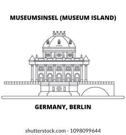 Germany, Berlin, Museum Island line icon concept. Germany, Berlin, Museum Island linear vector sign, symbol, illustration.