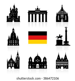 Germany, Berlin travel landmark icon. Vector and Illustration