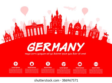 Alemania, Berlín es un punto de referencia en materia de viajes. Vector e ilustración