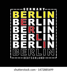 germany berlin typography graphic t shirt design, vector illustration, 