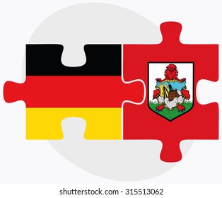 Germany and Bermuda Flags in puzzle  isolated on white background