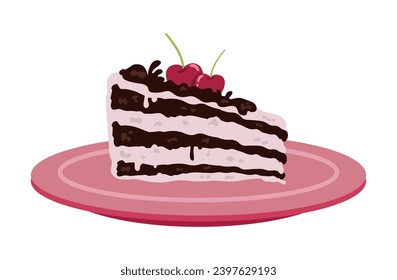 germany black forest cake illustration isolated