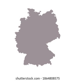 Germany blank map silhouette. High detailed editable gray map of Germany. European country borders vector illustration on white background