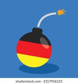 germany bomb simple icon, flag of germany, vector illustration 