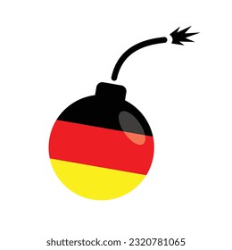 germany bomb simple icon, flag of germany, vector illustration 