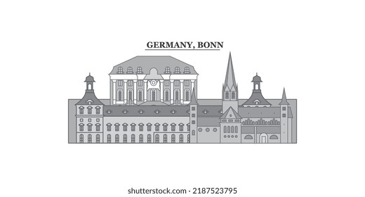 Germany, Bonn city skyline isolated vector illustration, icons