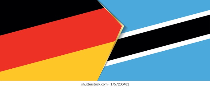 Germany and Botswana flags, two vector flags symbol of relationship or confrontation.