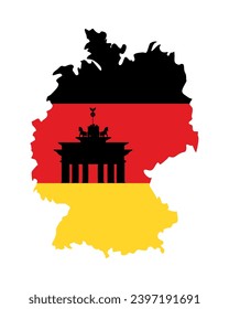 germany brandenburg gate flag illustration design