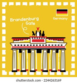 Alemania Brandenburgo, emblemática ilustración de la puerta con un bonito diseño de estampado